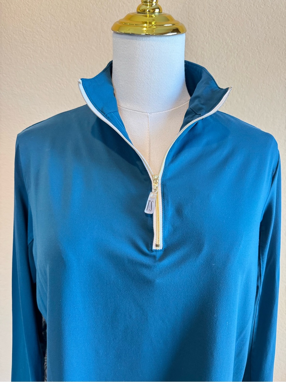 Tailored Sportsman Icefil 1/4 Zip Equestrian Riding Sun Shirt - Women’s L - Teal - Picture 2 of 13